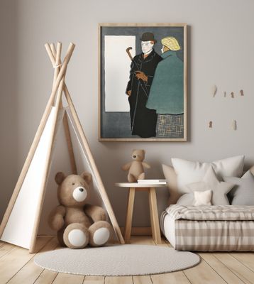 Man With Walking Stick and Woman (1896)