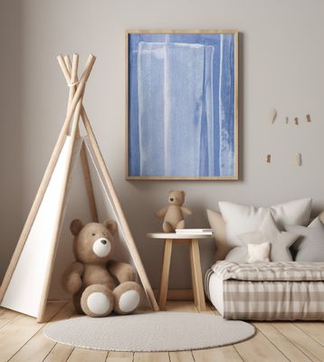 Blue With Vertical Brushstrokes