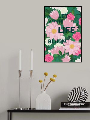 Pink and White Flowers with Lush Green Leaves,