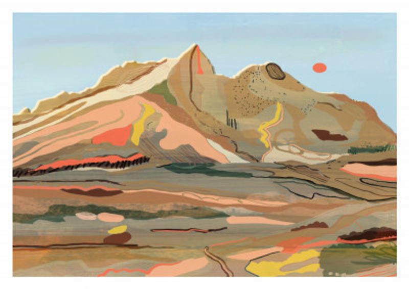 Abstract Shell Sands Mountain Landscape