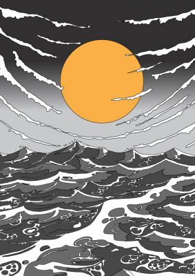 Mystic Sea Under Moon