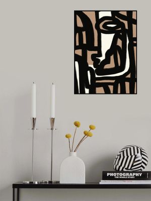 Geometric Shapes Against A Tan And White Background