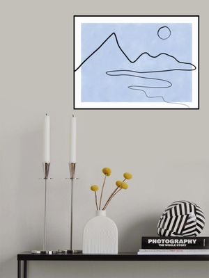 Line Sketch Of Mountains And Sun