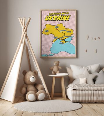 Ukraine Pop Art Map