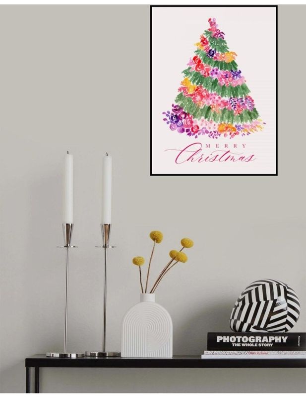 Floral Christmas Tree In Pink