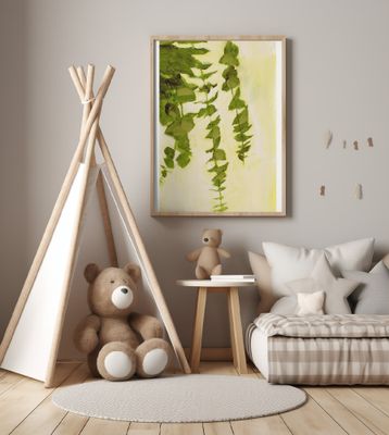 Green Gold Leafy Abstraction