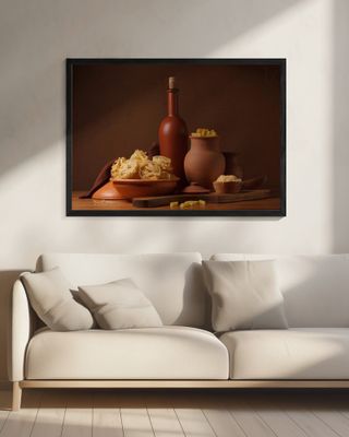 Still life with pasta and ceramic ware