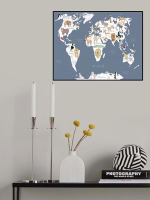 Illustrated Map of the World with Cute Animals