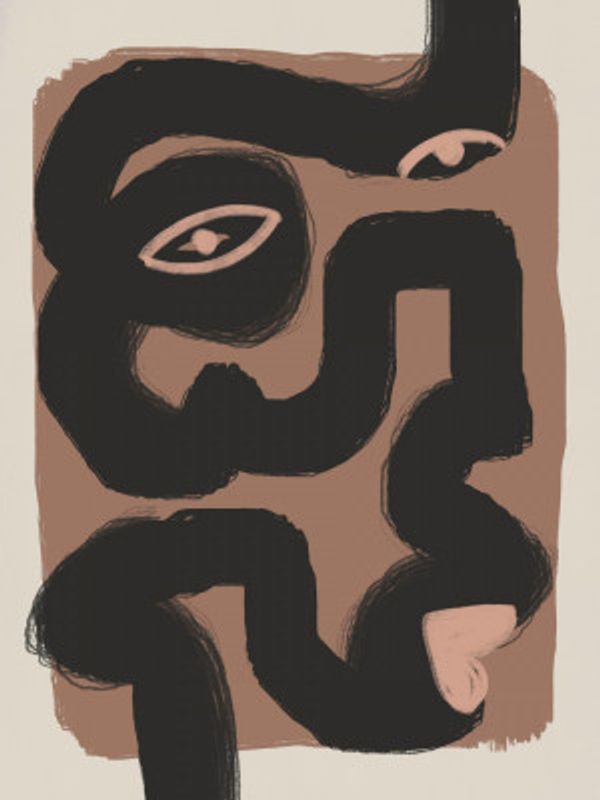 Abstract Black Portrait