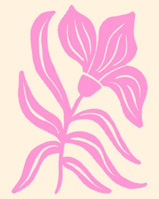Abstract Pink Stylized Tulip