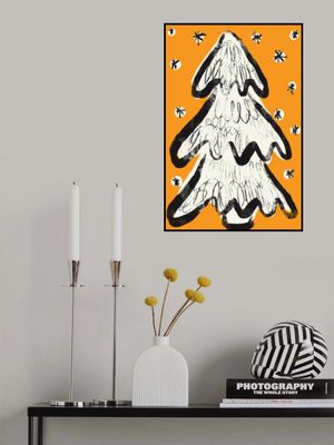 Christmas Tree And Snow Yellow