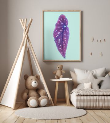 Vibrant Purple Leaf With Polka Dots
