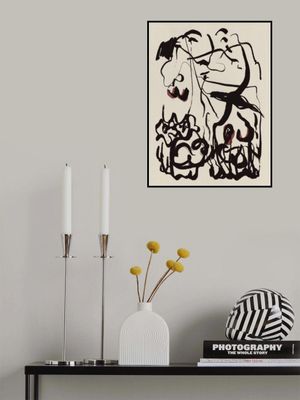 Black Lines And Subtle Red Accents