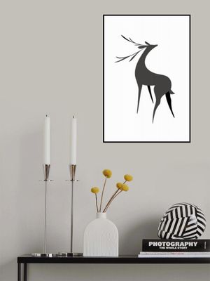 Stylized retro deer (grey)