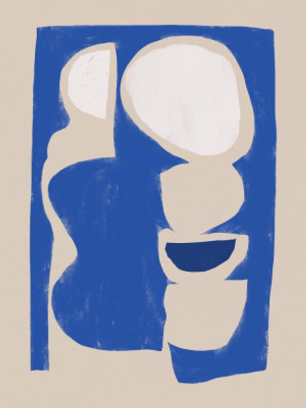 Organic shape cut out in blue