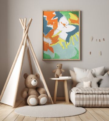 Soft Rustic Bright Florals No1 Print