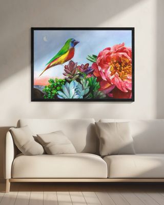 Parrot Finch In a Desert Garden Small