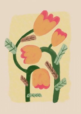 Modern flowers pastel