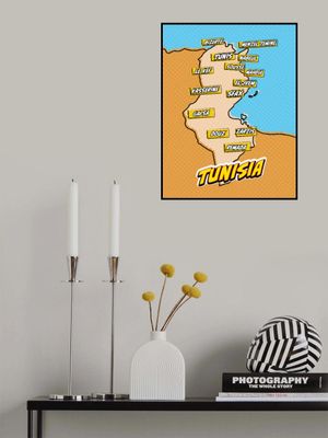 Tunisia Pop Art Map