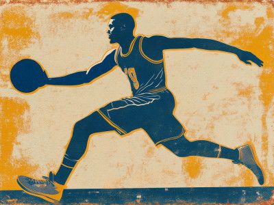 Basketball Run American Blue Yellow