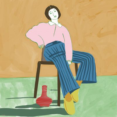 Lady Sitting with her vase