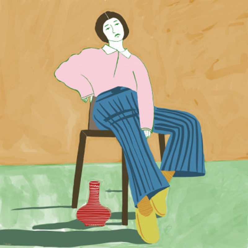 Lady Sitting with her vase