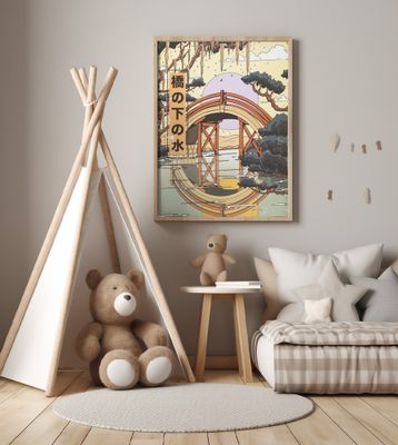 Japanese Bridge Vintage Art