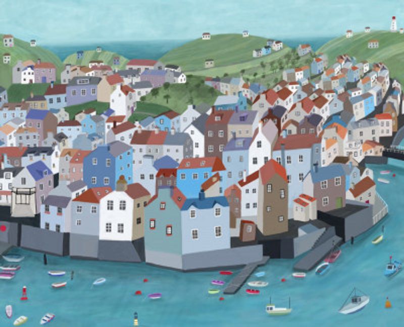 Staithes, Coastal Town, United Kingdom by Artist Carla Daly