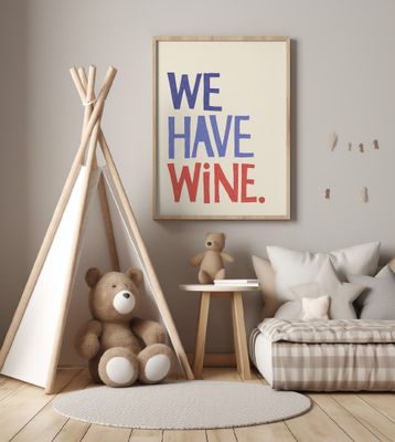 'We Have Wine' Typography Text
