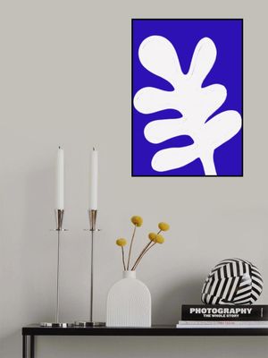 Leaf on Blue Canvas