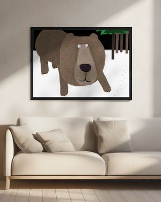 Cute Brown Bear in the Snow by Carla Daly