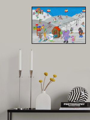 Funny Animals Enjoying the Ski Slopes by Illustrator Carla Daly