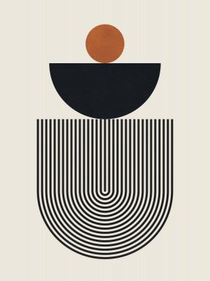 Geometric Shapes with a Black Semicircle