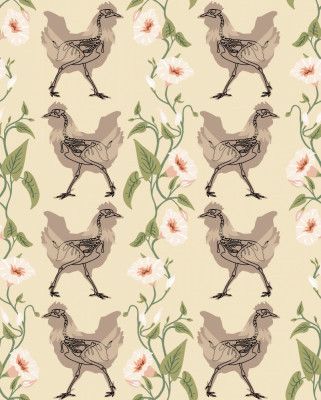 Gothic cottage chicken warm earthy pattern