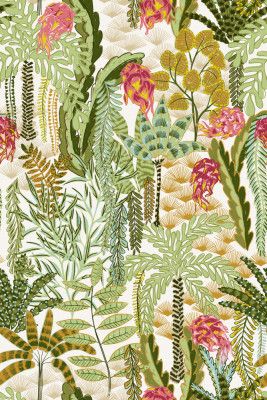 tropical lounge with dragon fruit light pattern