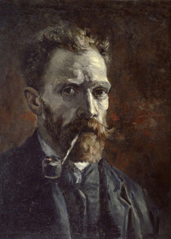 Vincent Van Gogh's Self Portrait With Pipe (1886)