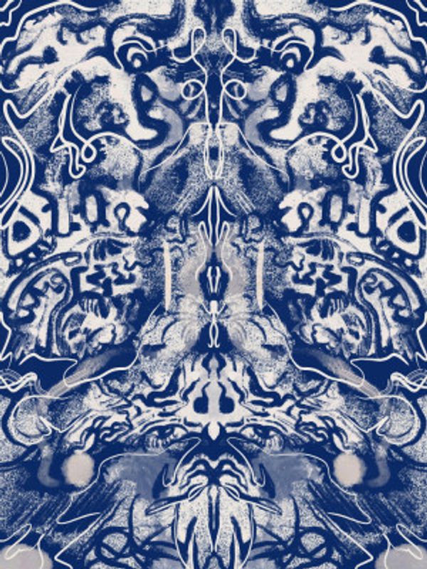 Symmetrical Blue and White Pattern