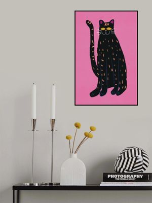 portrays a playful cat