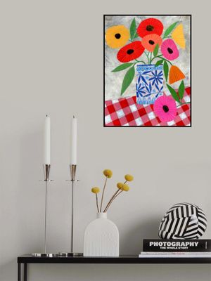Poppies In A Patterned Vase