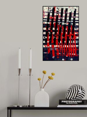 Bold Red and Black Vertical Lines