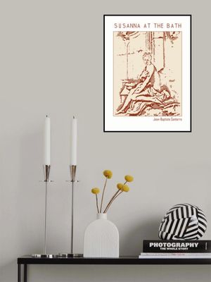 Line Art Minimalist – Susanna At the Bath – Jean Baptiste Santerre – Classic Painting