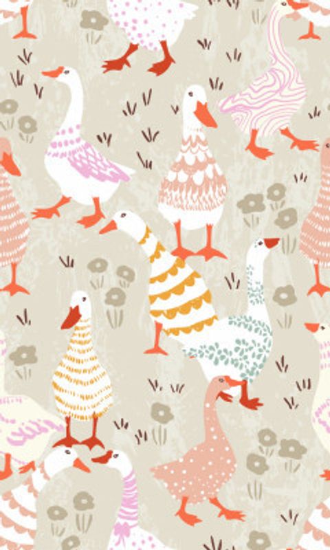 Geese Cute Patterned Farm Animals Pattern
