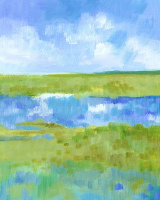 Abstract Green Blue Landscape
