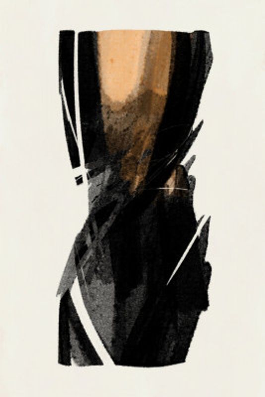 Black Figure On Neutral Background