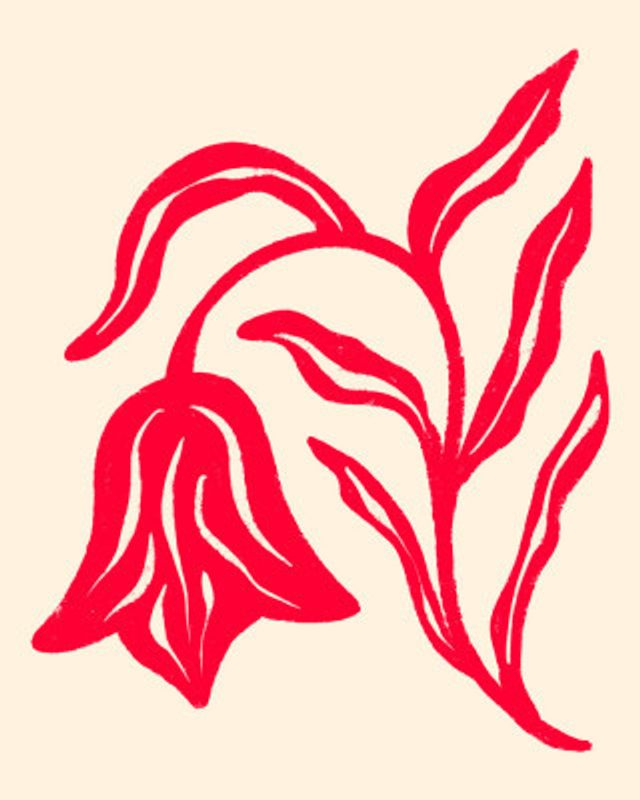 Stylized Flower And Leaves