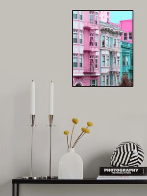 Pink and Blue Row Houses in San Francisco