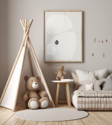 Minimalist Beige and White Geometric Shapes