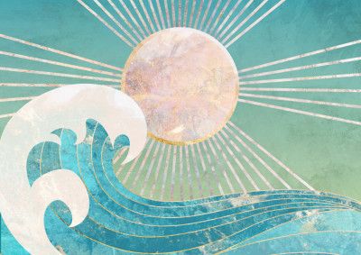 Landscape Sun waves turquoise