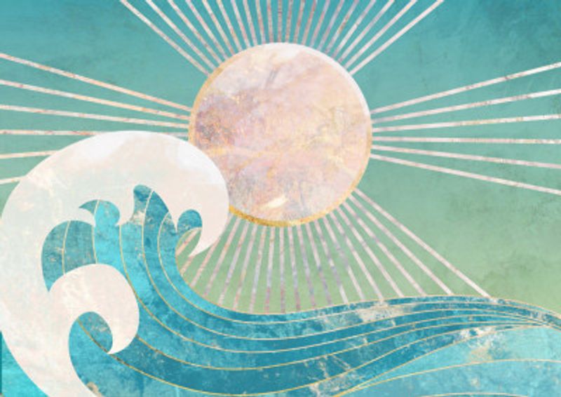 Landscape Sun waves turquoise