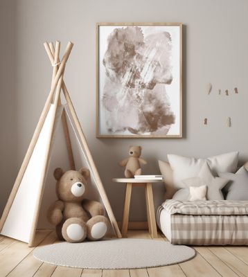 Abstract Artwork With Soft Beige And Brown Tones